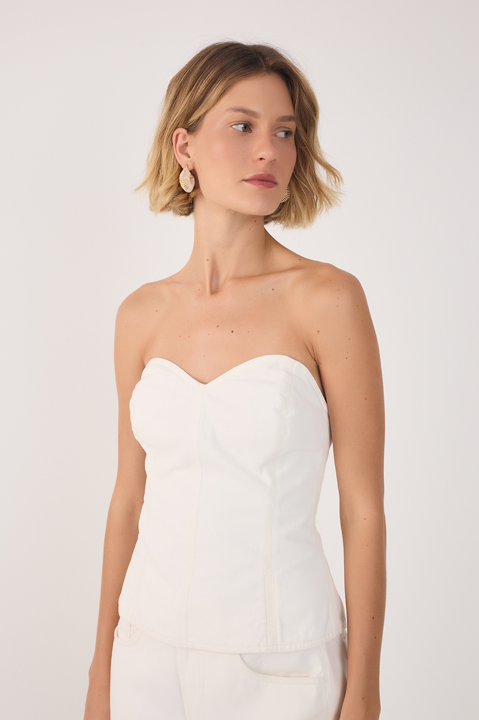 Topstitched Twill Corset