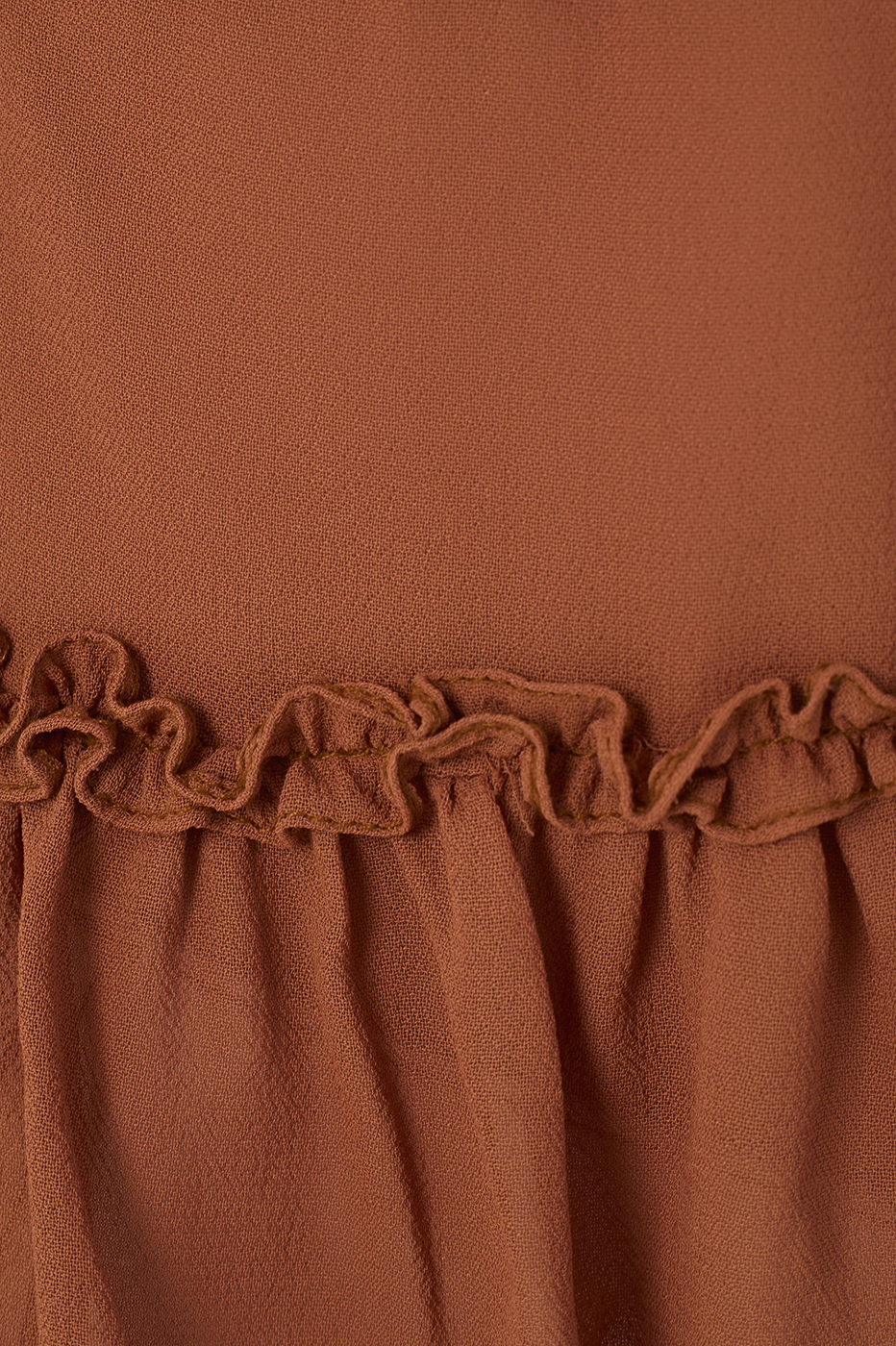 Crepe  Ruffled Hem Blouse