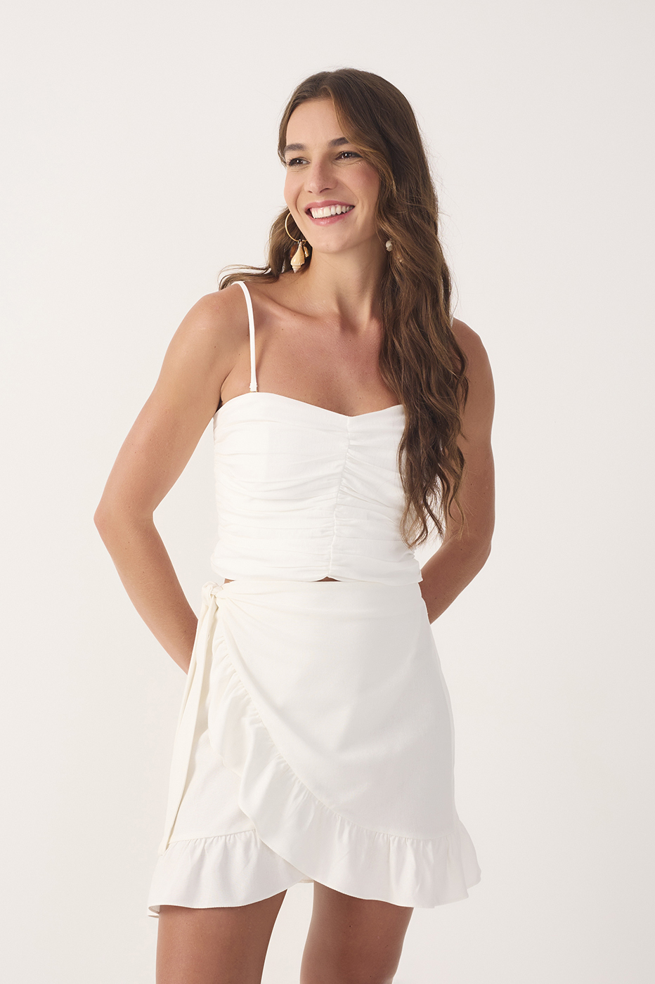 Off-White Draped Removable Strap Blouse