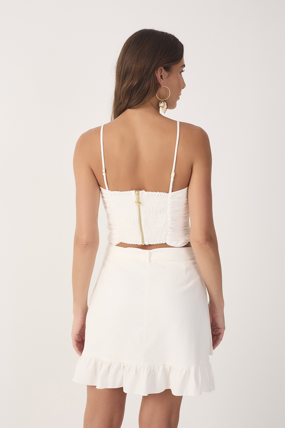 Off-White Draped Removable Strap Blouse