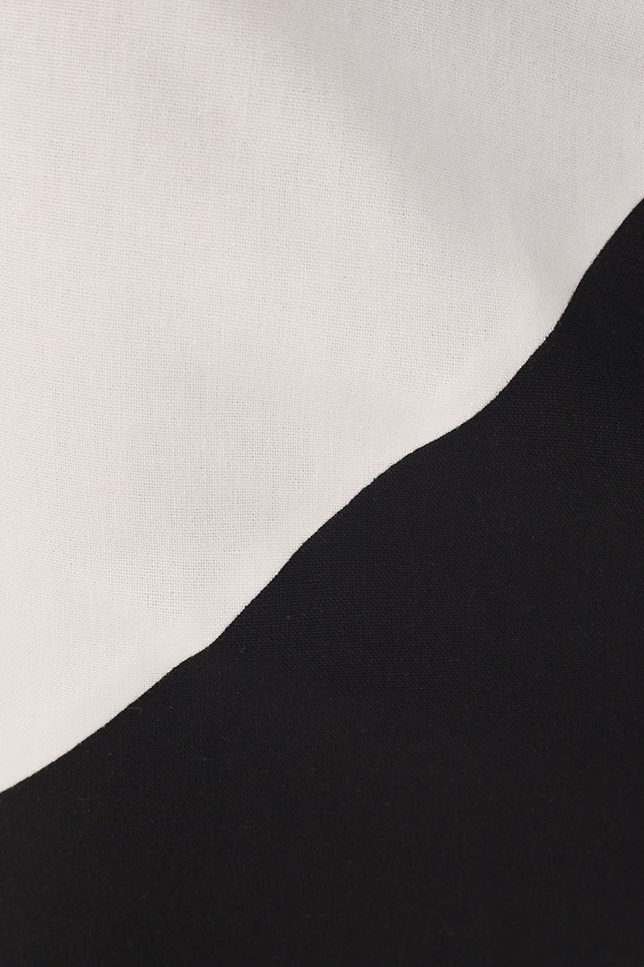 Bicolor Halter Neck Tie-Front Linen Blouse