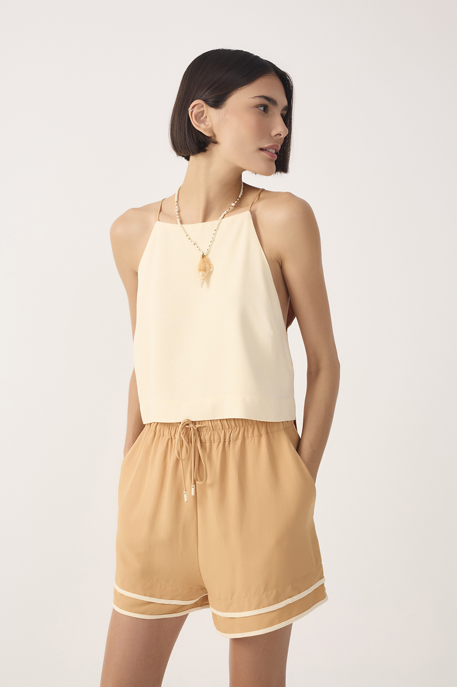 Bicolor Square-Cut Blouse