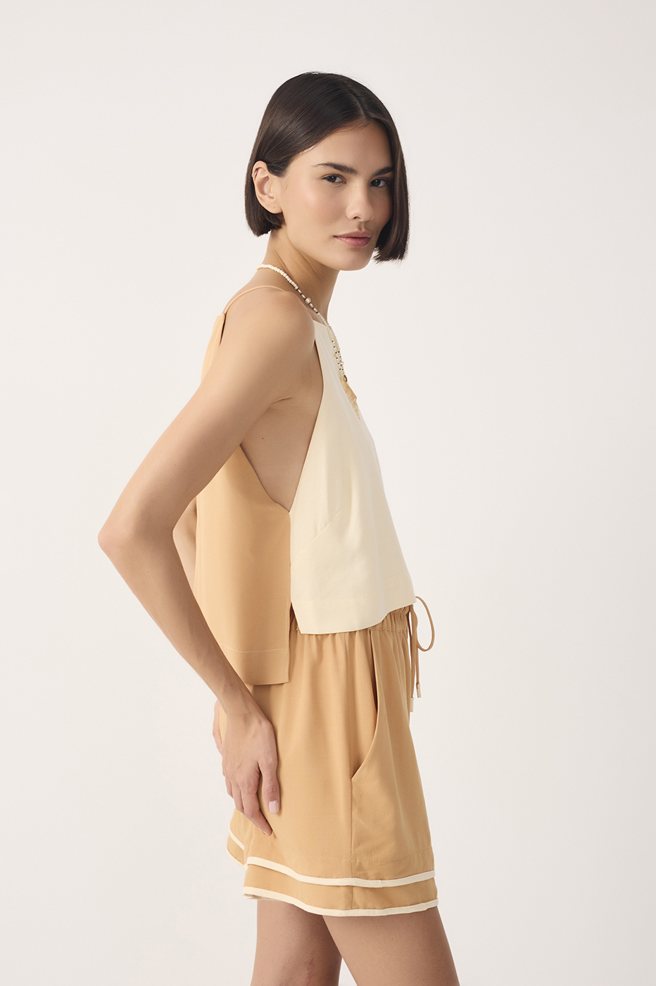 Bicolor Square-Cut Blouse