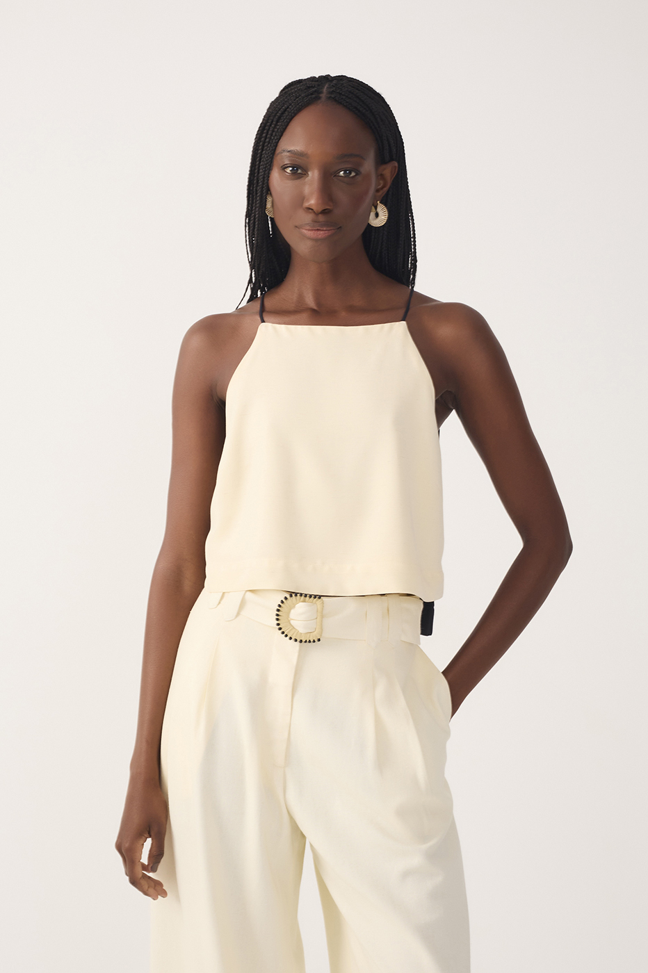 Bicolor Square-Cut Blouse
