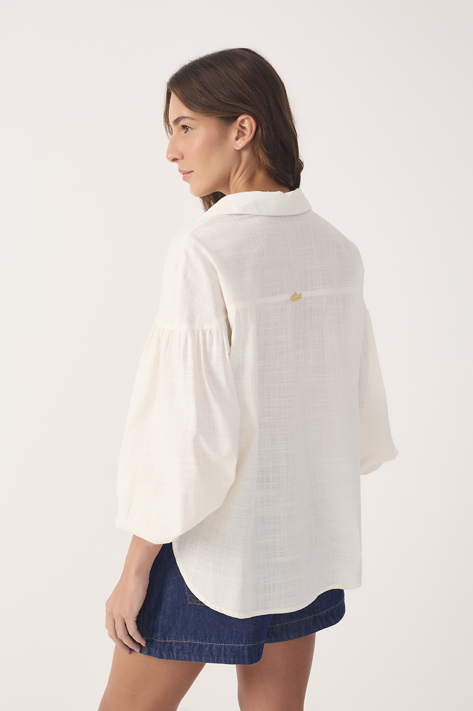 Off-White Collared Buttoned Cotton Shirt