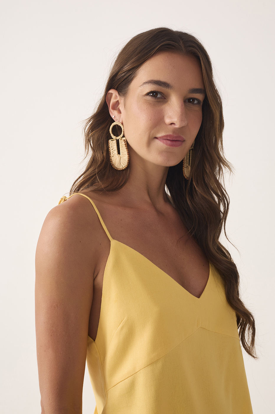 Linen Back Tie Blouse