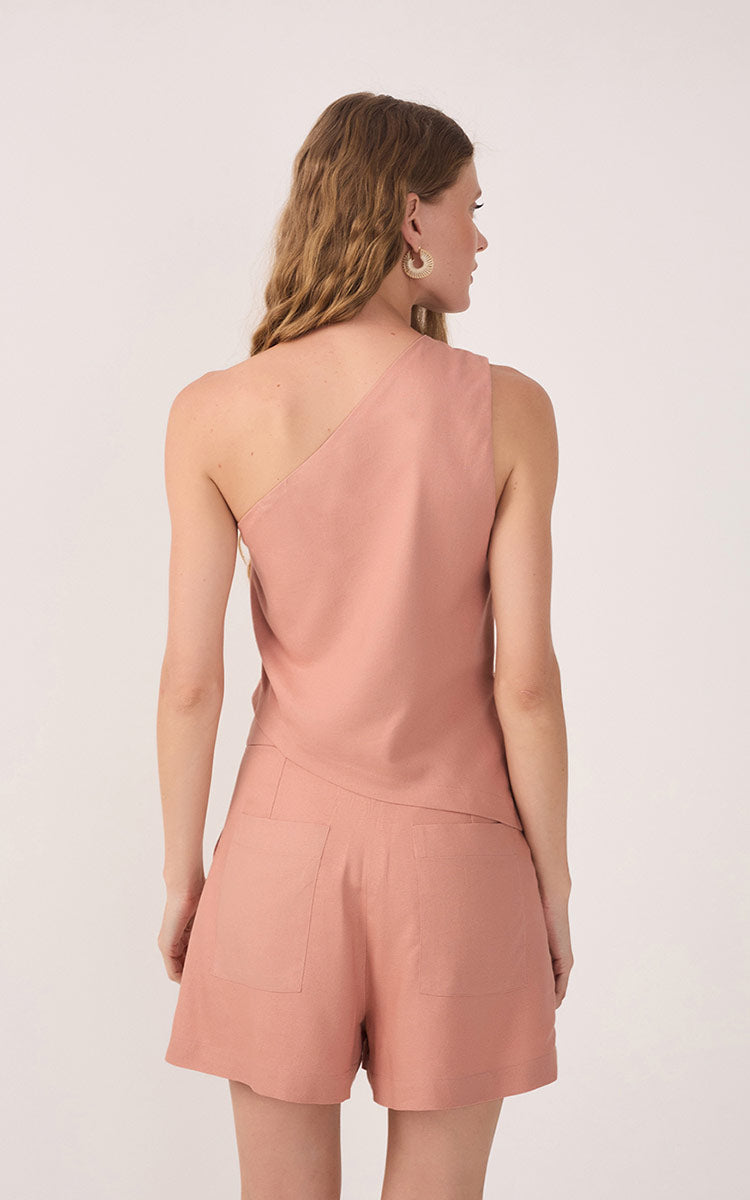 Pink Brisa One-Shoulder Asymmetric Top