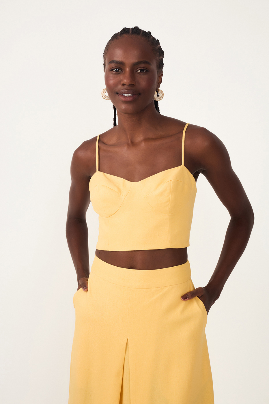 Linen Cut-out Top