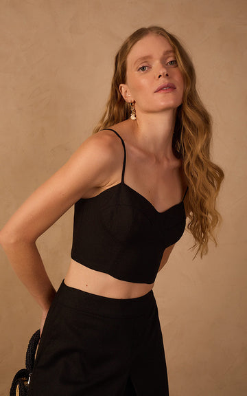 Linen Cut-out Top