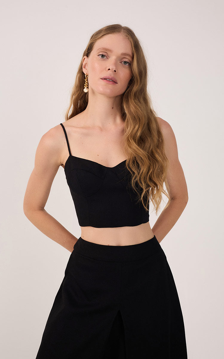 Linen Cut-out Top