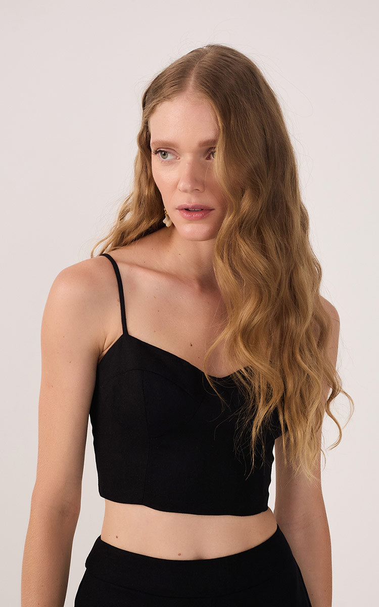 Linen Cut-out Top