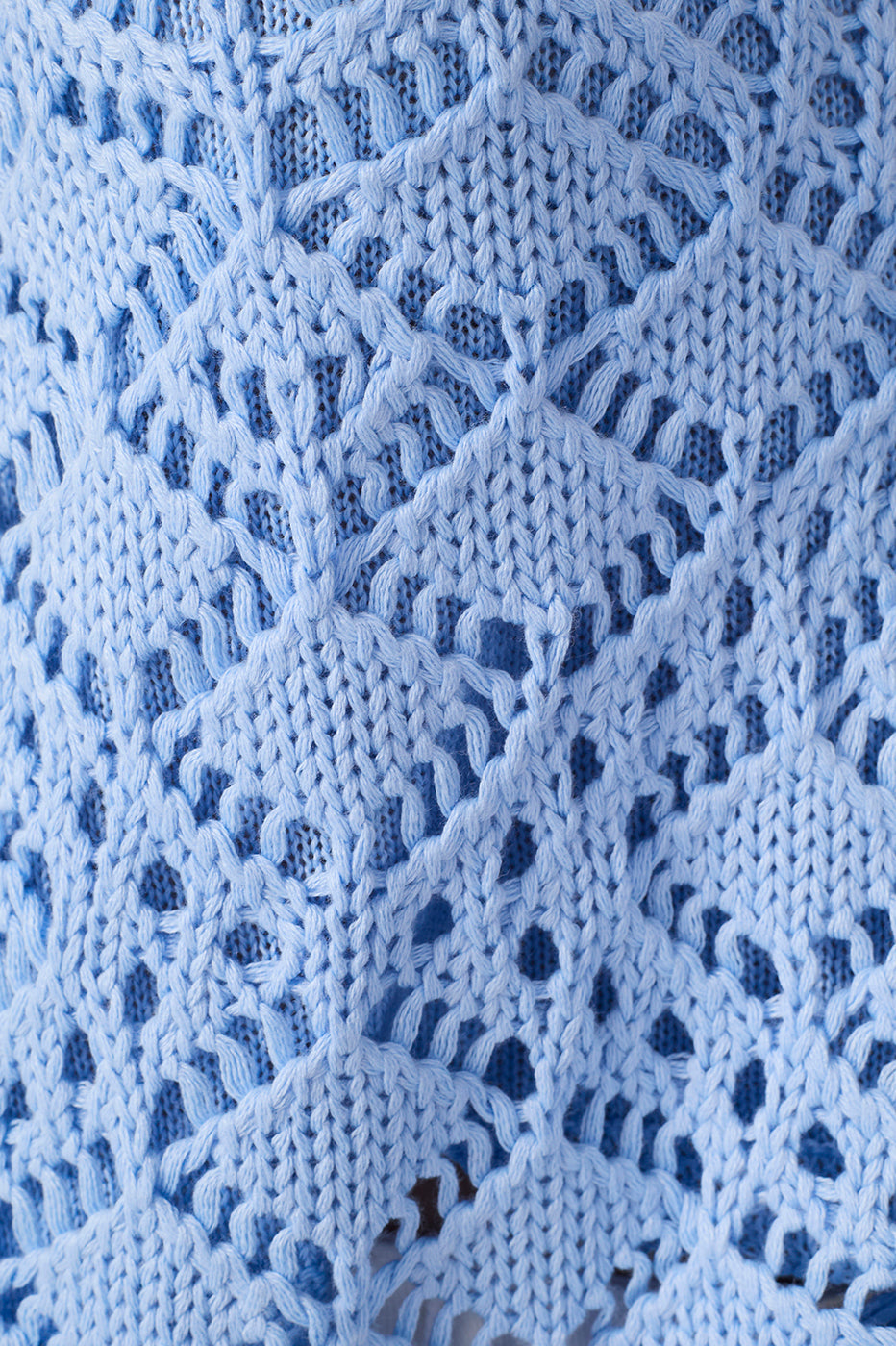 Blue Thin Straps Sleeveless Tricot Blouse
