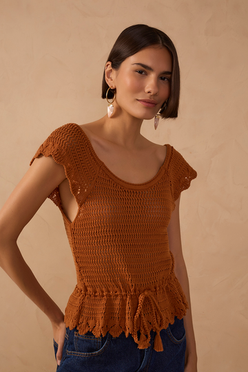 Knit Tie Detail Blouse