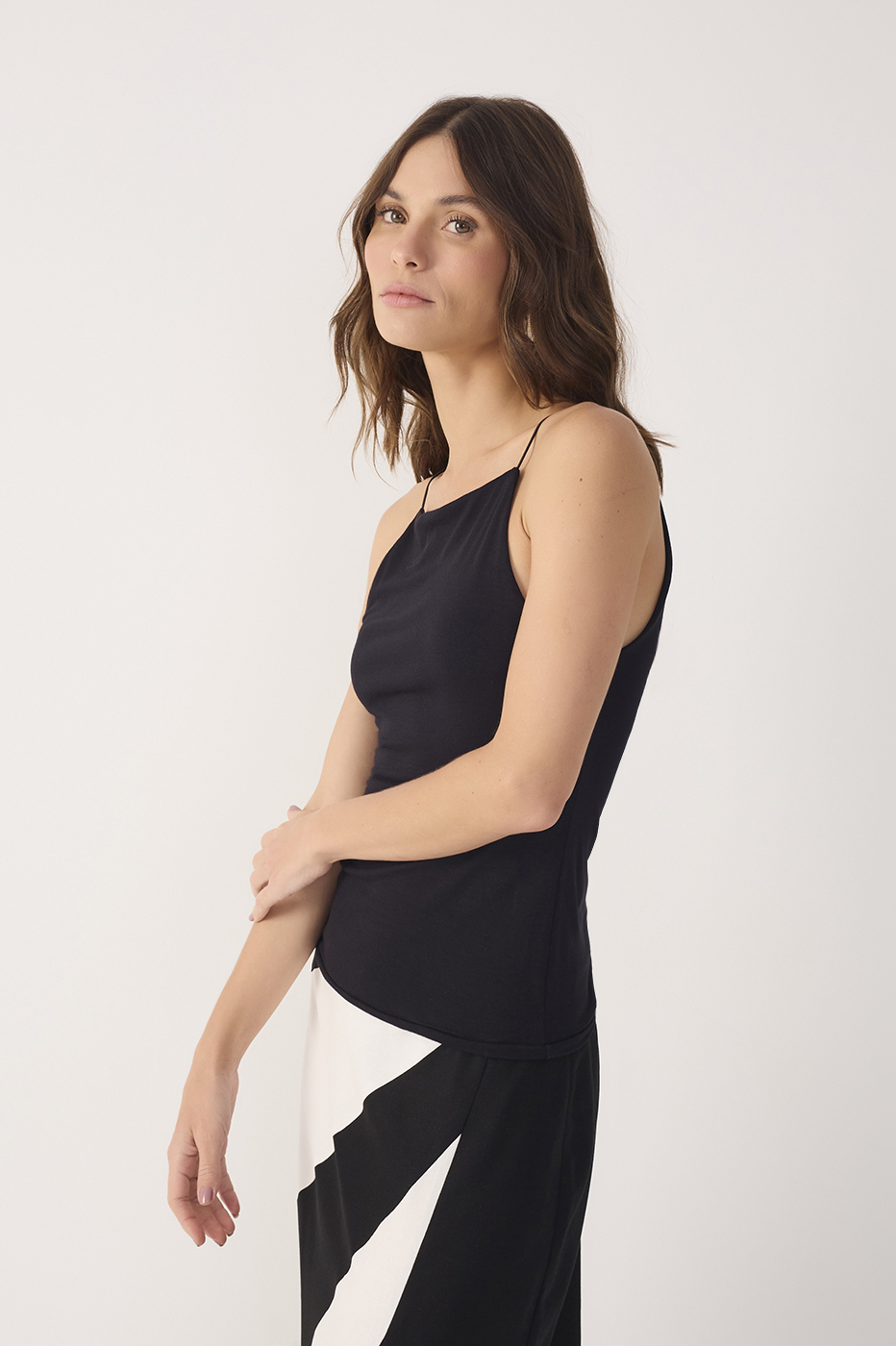 Black Square-Neck Blouse