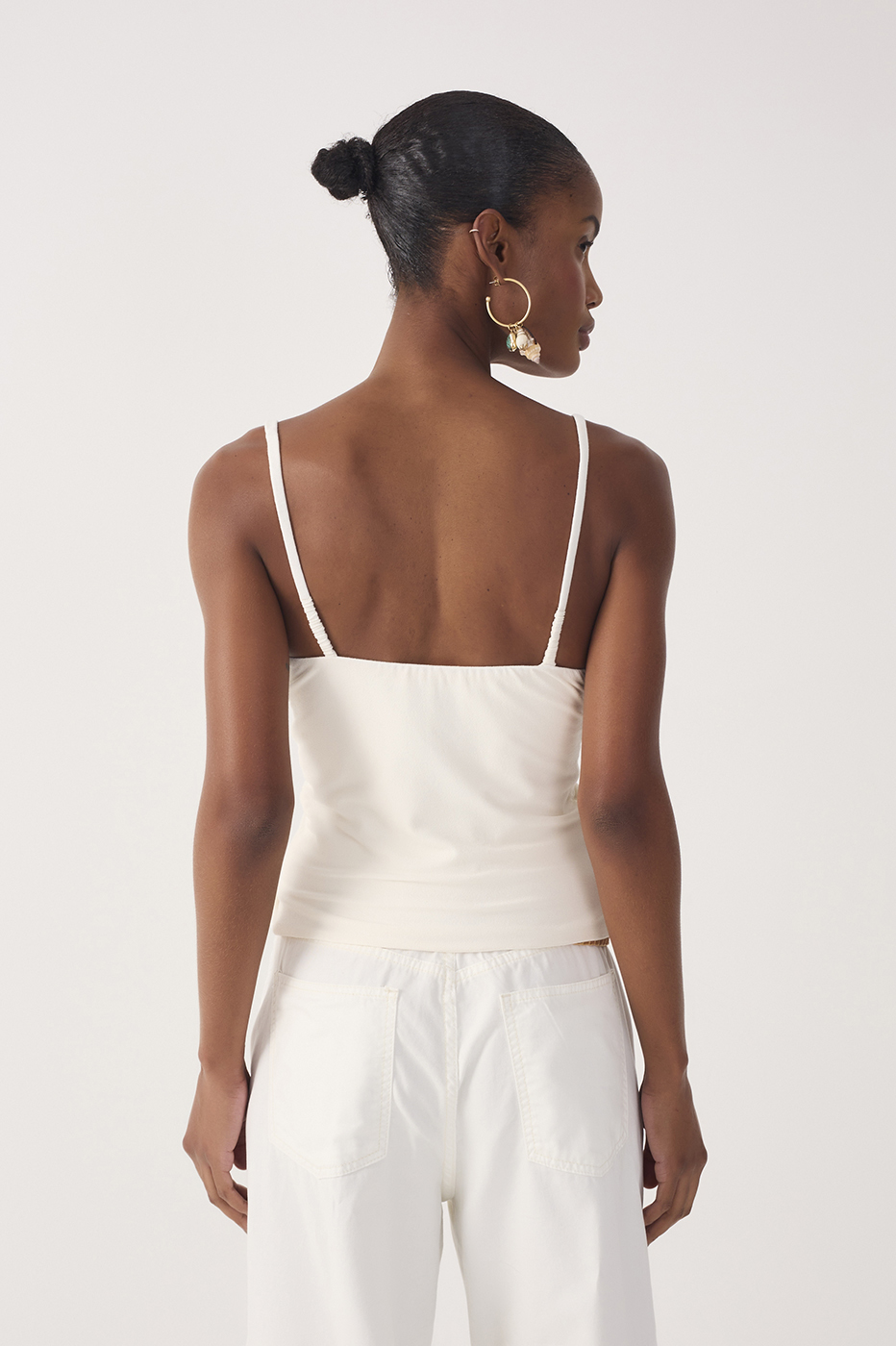 Off-White Twisted Front Crepe Blouse