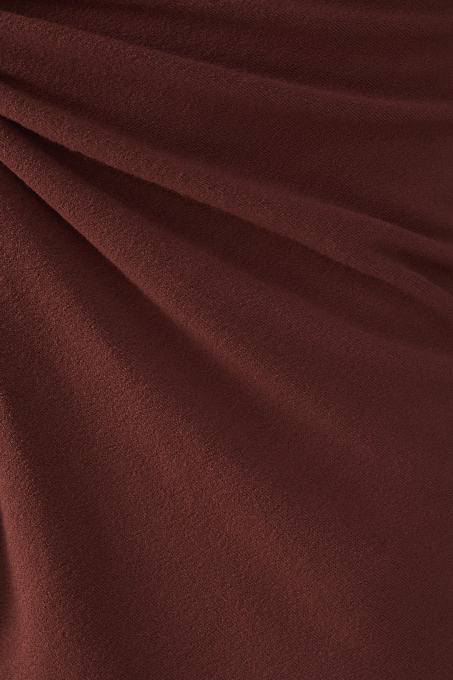 Brown Twisted Front Crepe Blouse