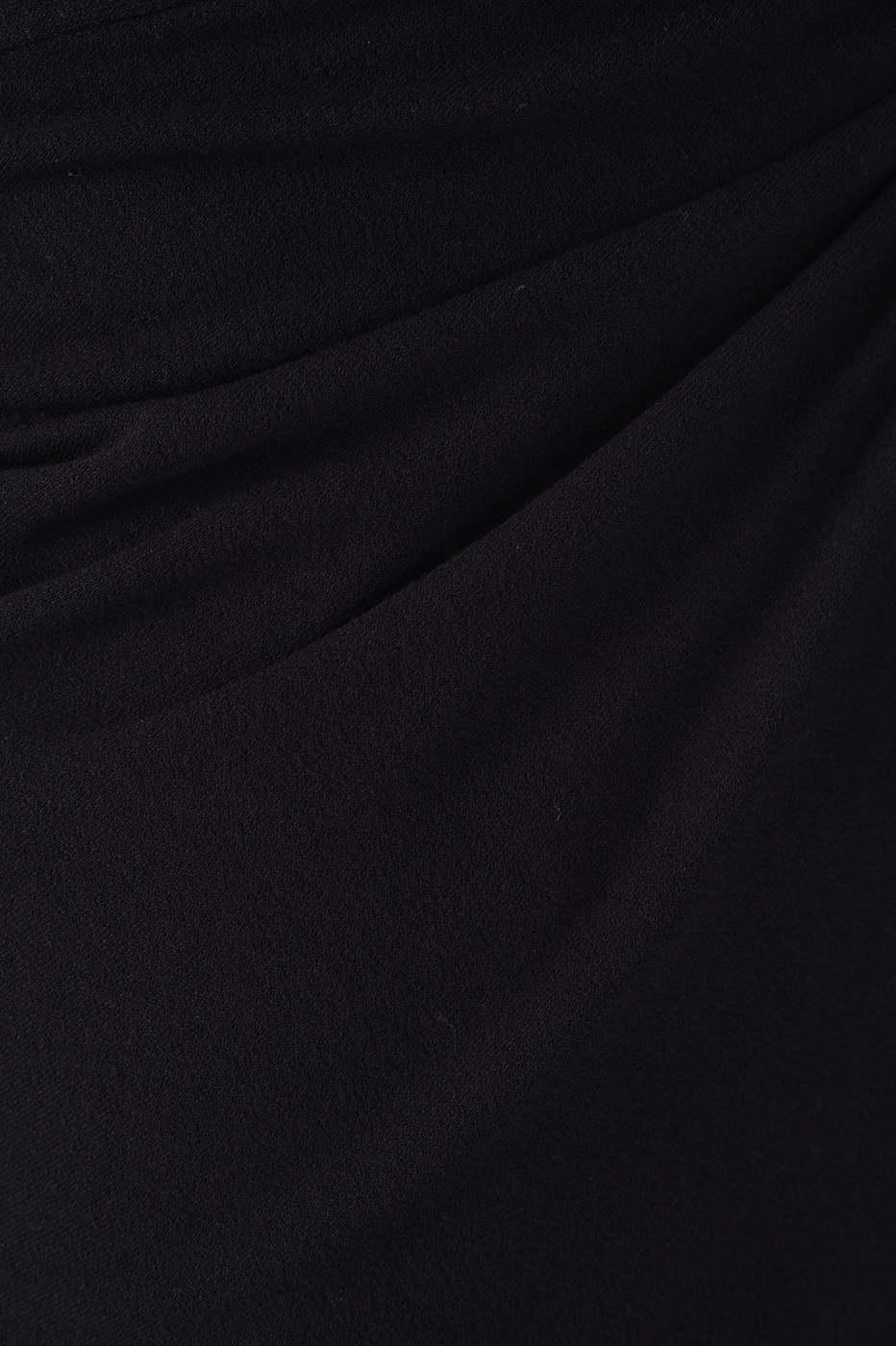 Black Twisted Front Crepe Blouse