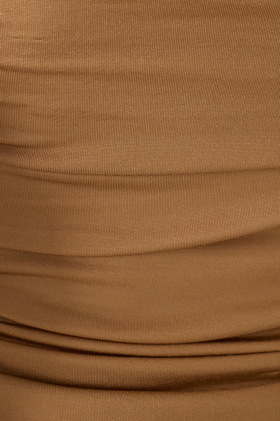 Beige Strapless Ruched Blouse
