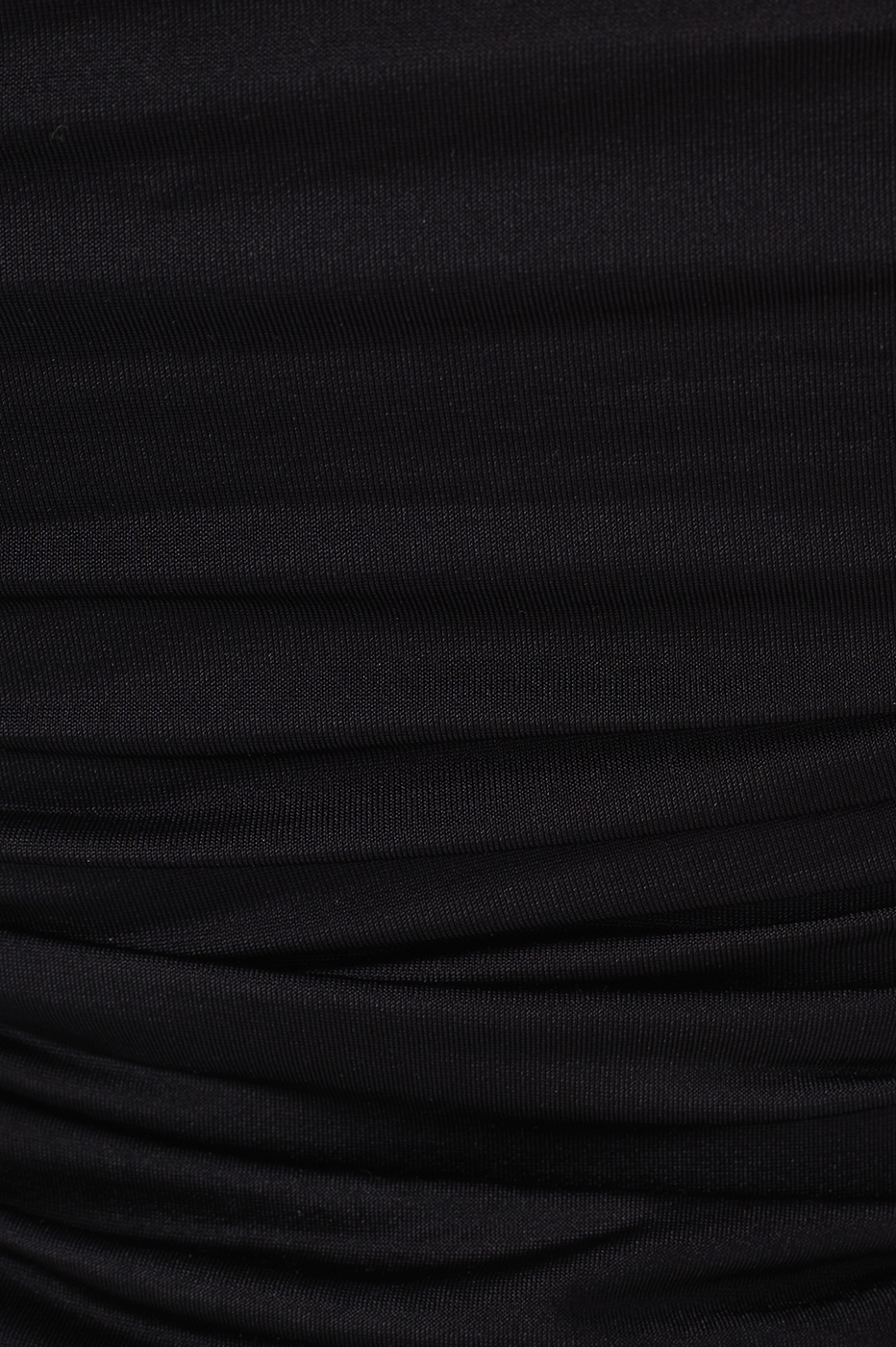 Black Strapless Ruched Blouse