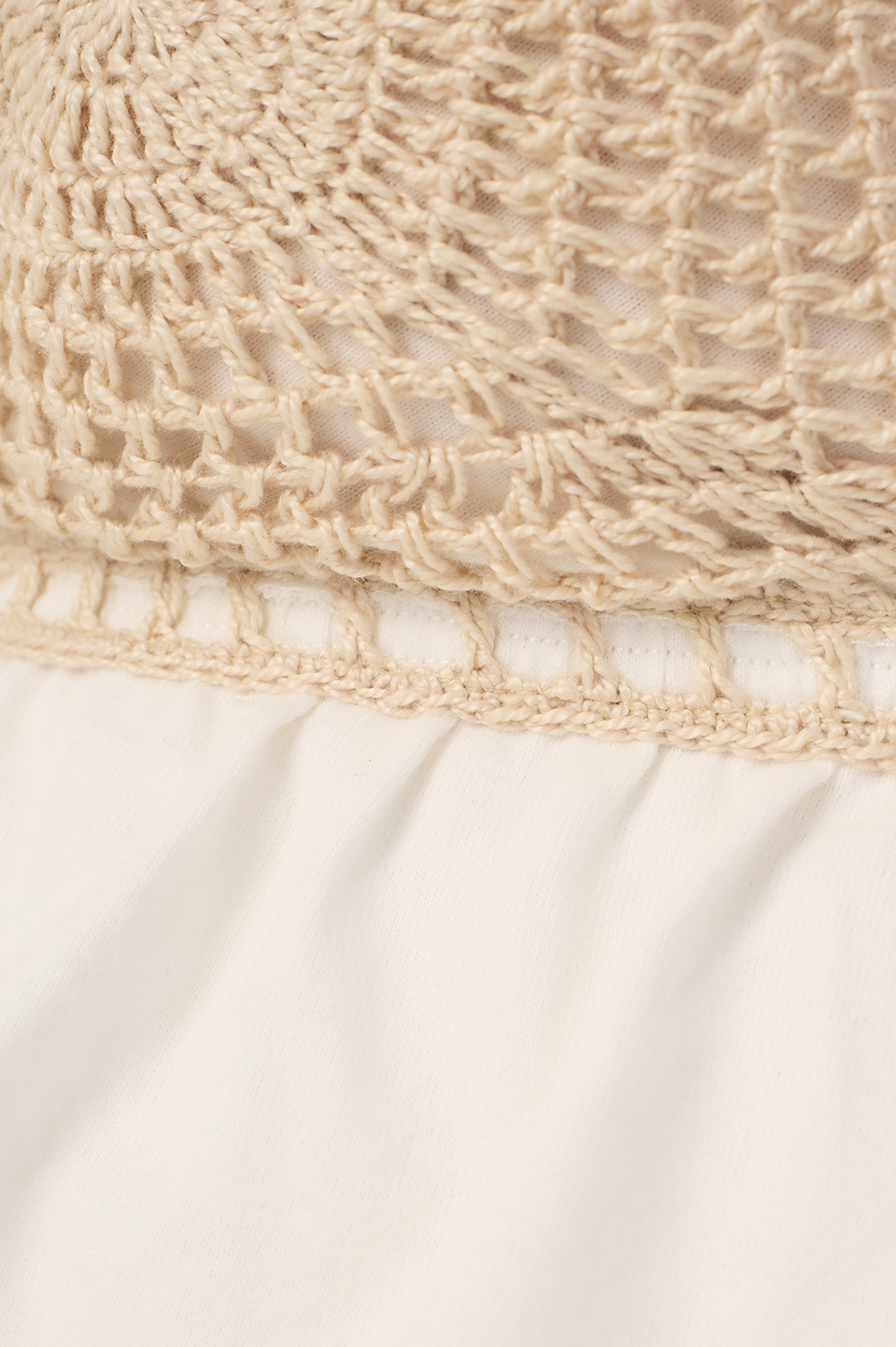Off-White Crochet Bust Tunic Blouse
