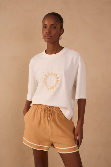 Off-White Embroidered Sun T-shirt