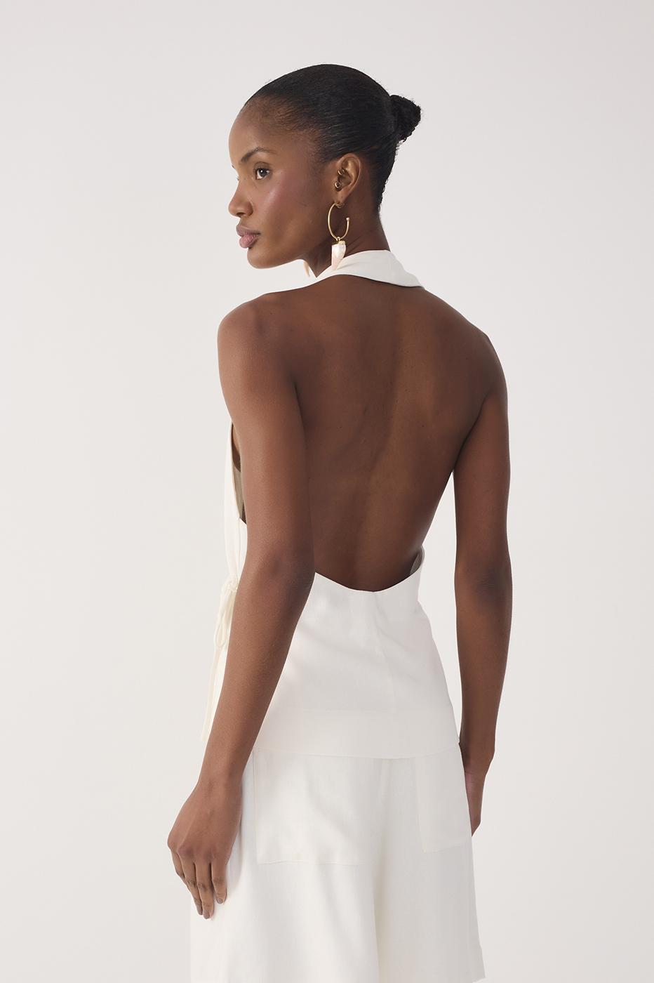Halter Neck Linen Blouse