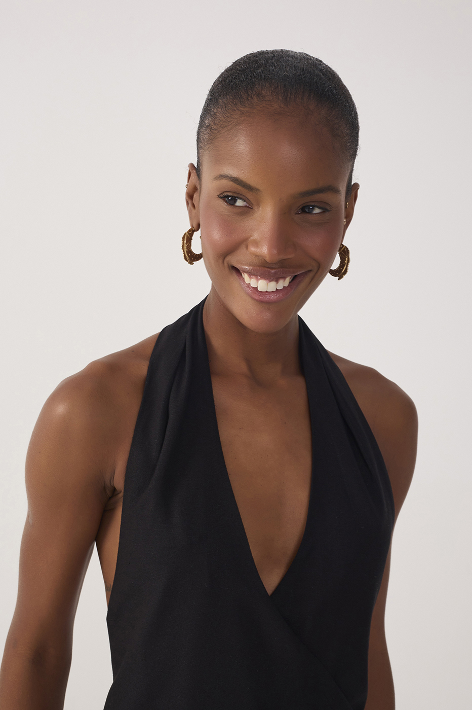 Halter Neck Linen Blouse