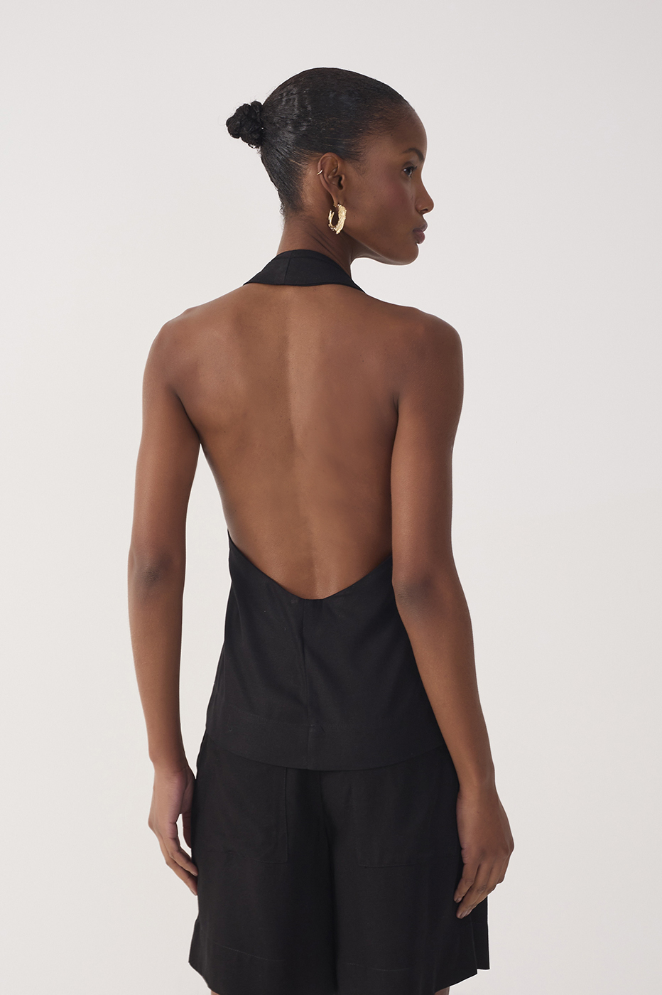 Halter Neck Linen Blouse
