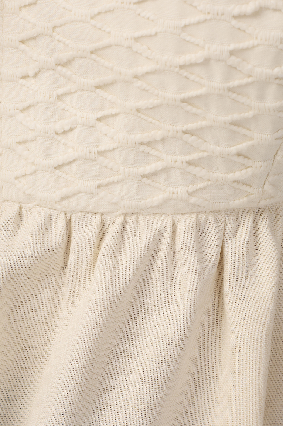 Off-White V Neck Linen Blouse