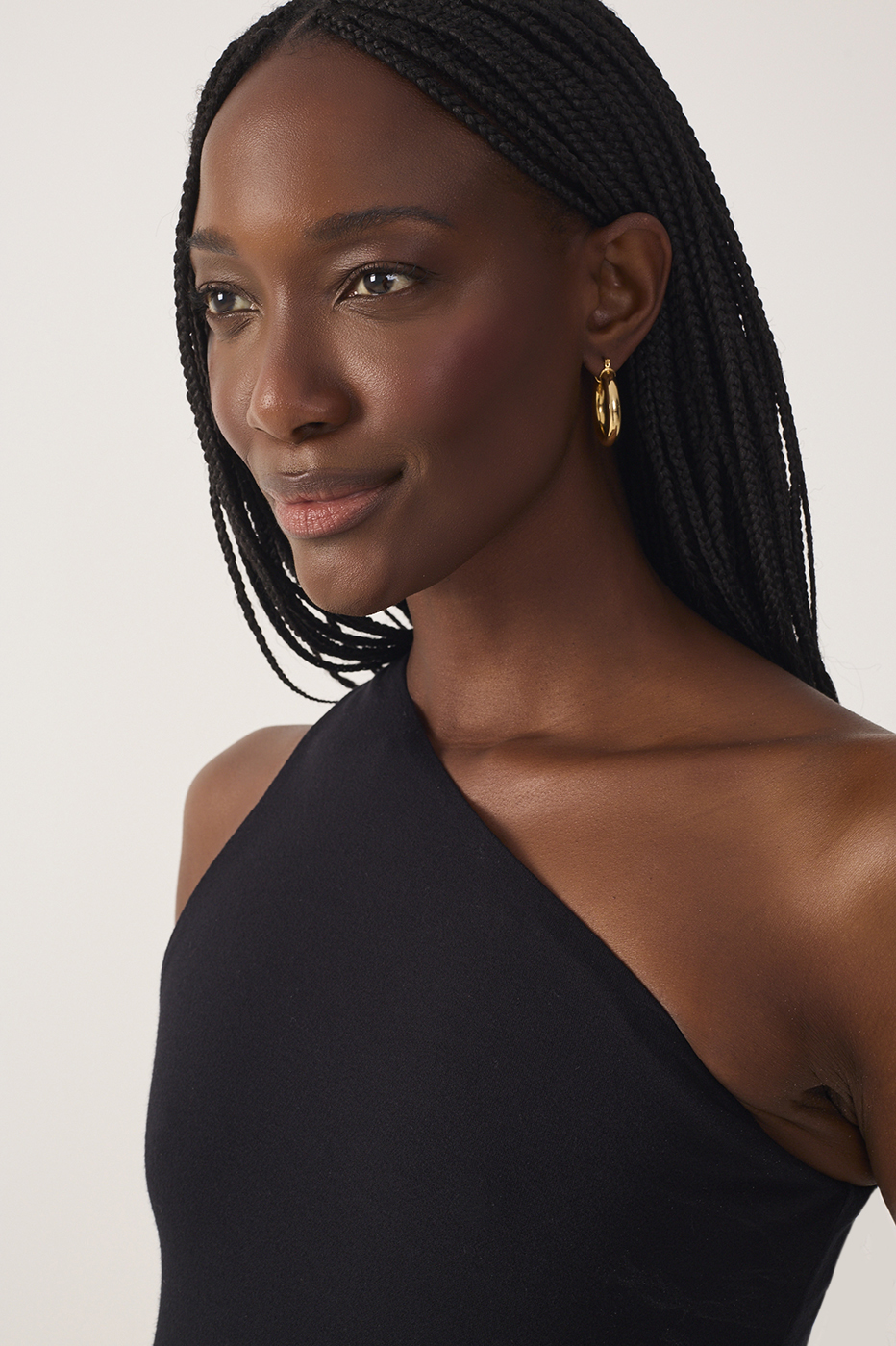 Black One-Shoulder Sleeveless Top