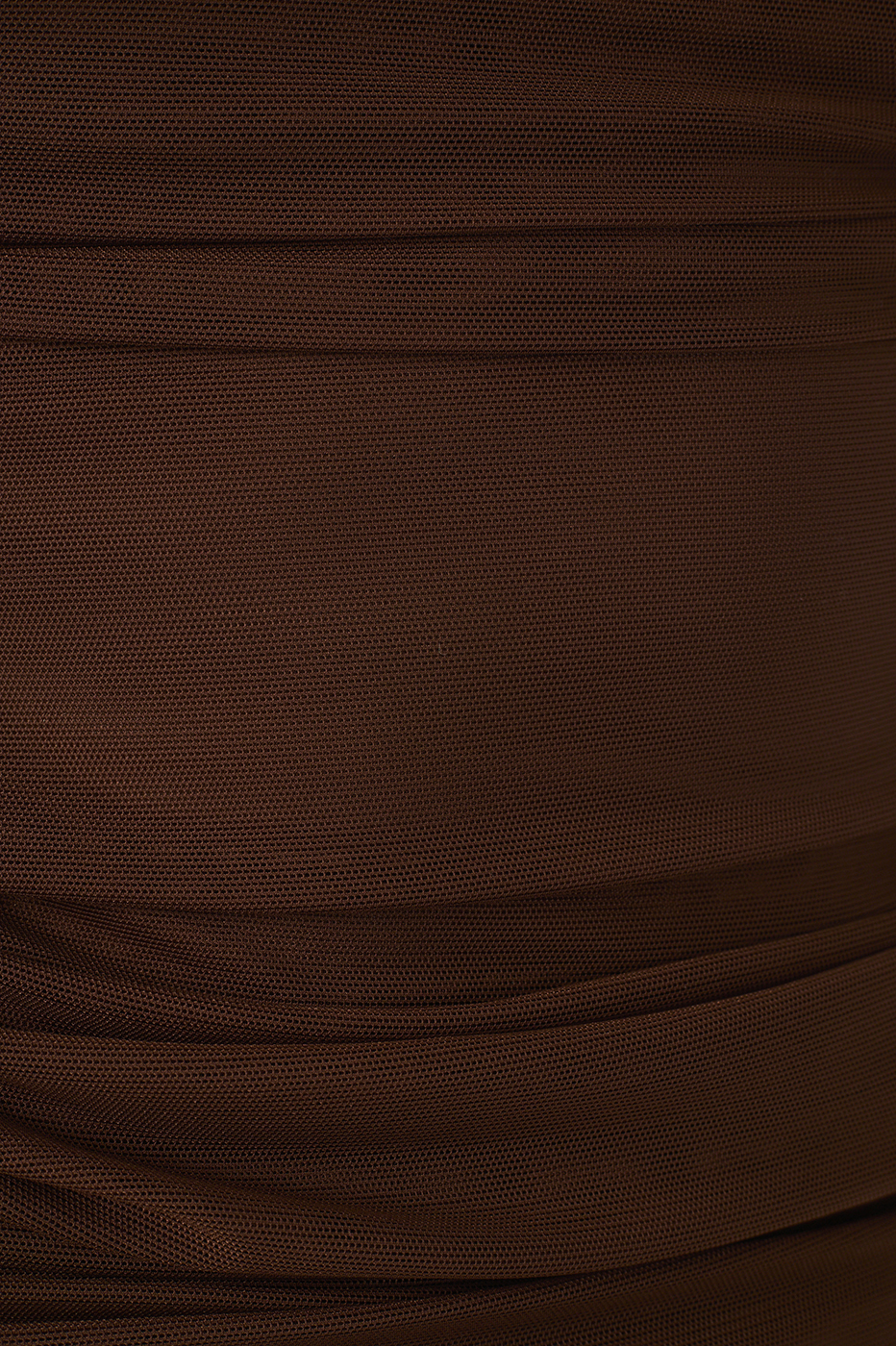 Brown Ruched Tulle Blouse