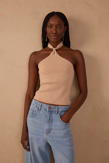 Knot Detail Knit Blouse