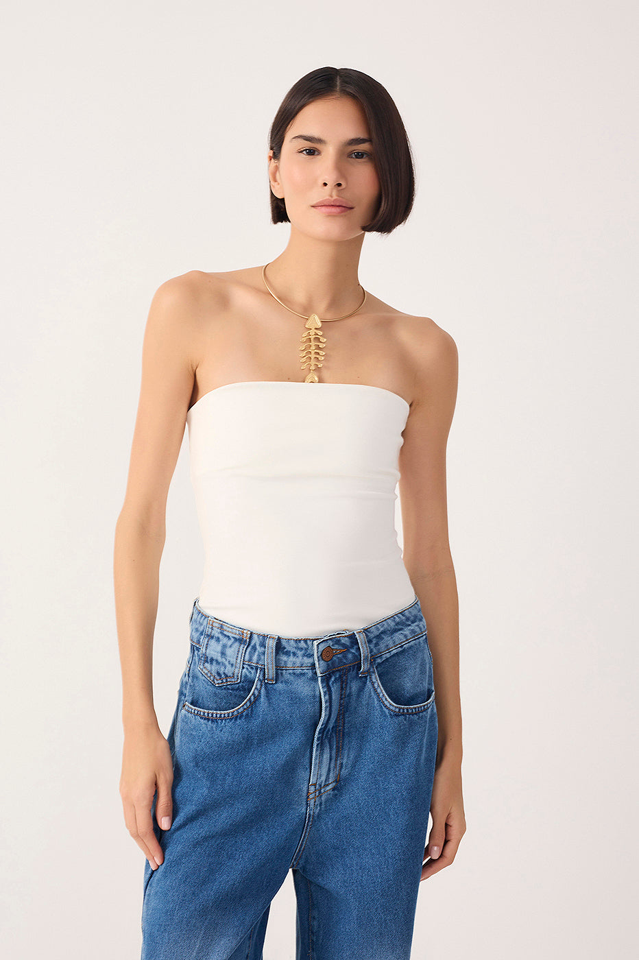 Off-White Strapless Bodysuit