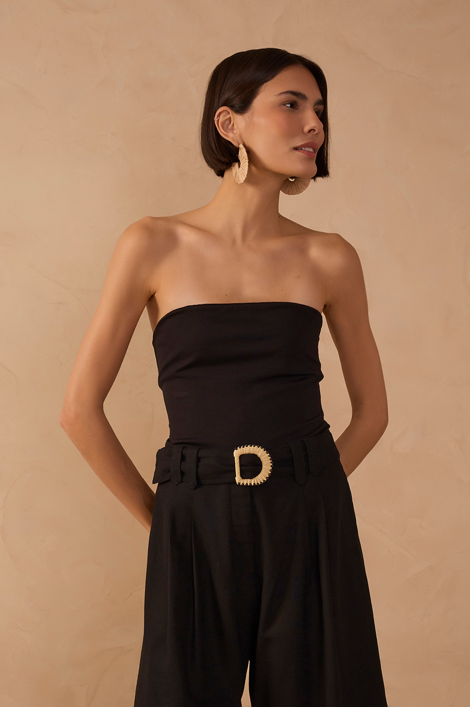 Black Strapless Bodysuit