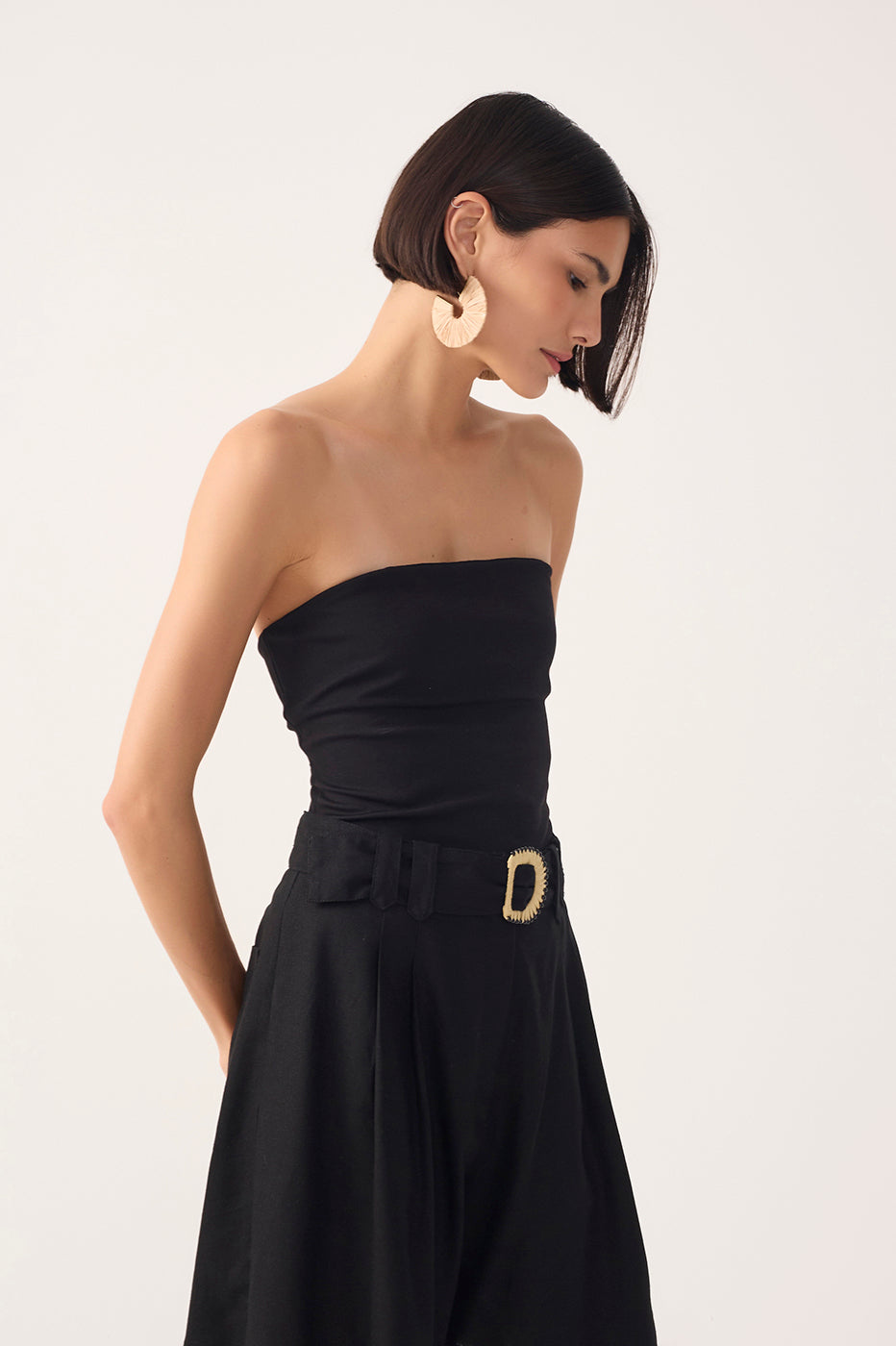 Black Strapless Bodysuit