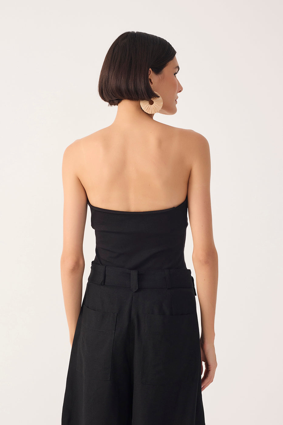 Black Strapless Bodysuit