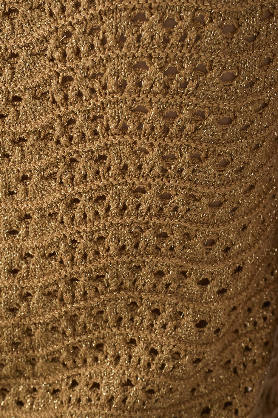 Golden One Shoulder Lurex Knit Top