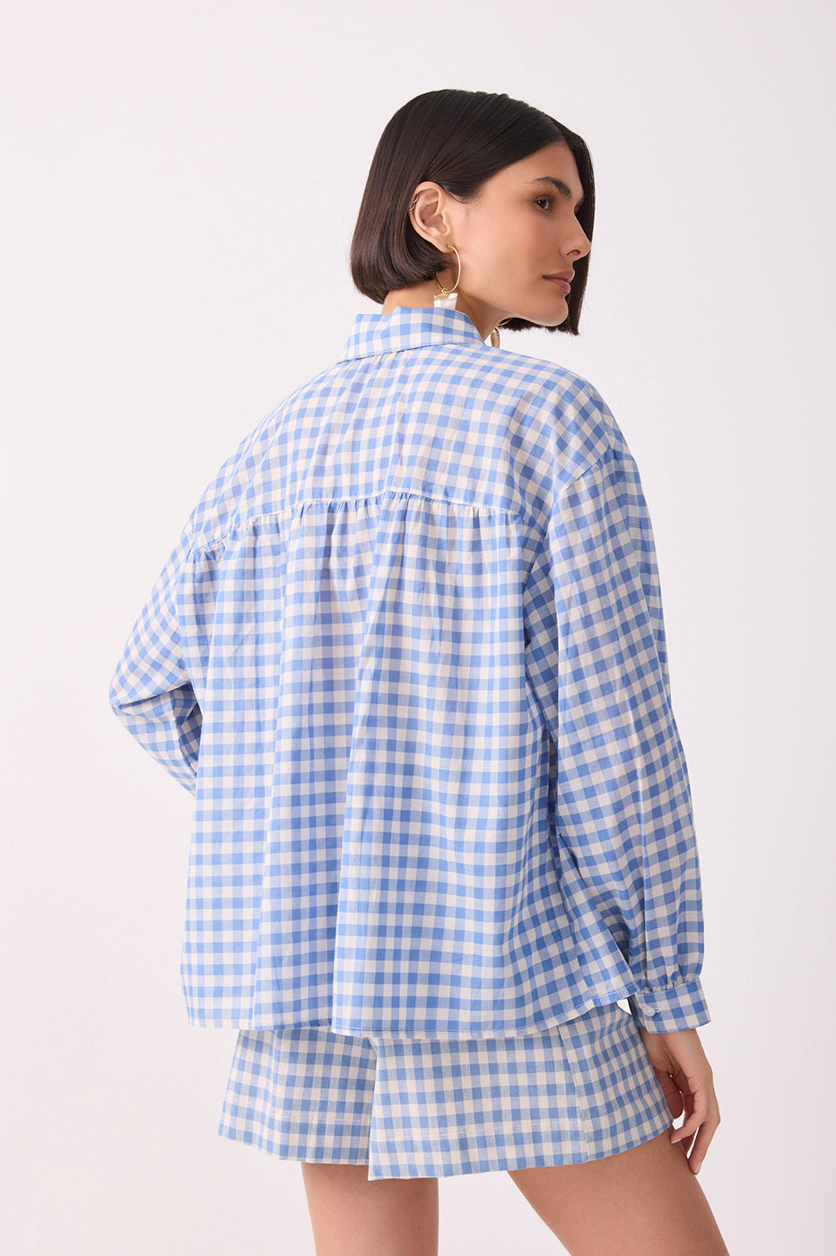 Vichy Cut-out Yoke Shirt