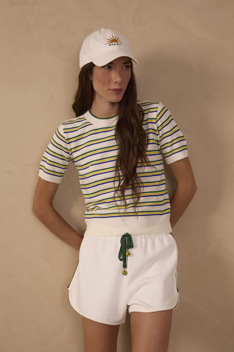 Off-White Brazil Stripes Tricot Blouse