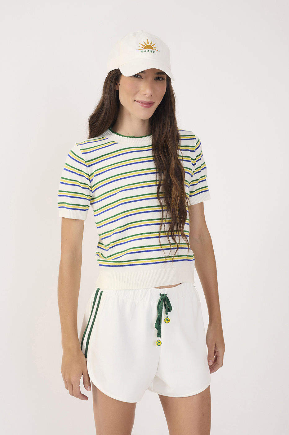 Off-White Brazil Stripes Tricot Blouse