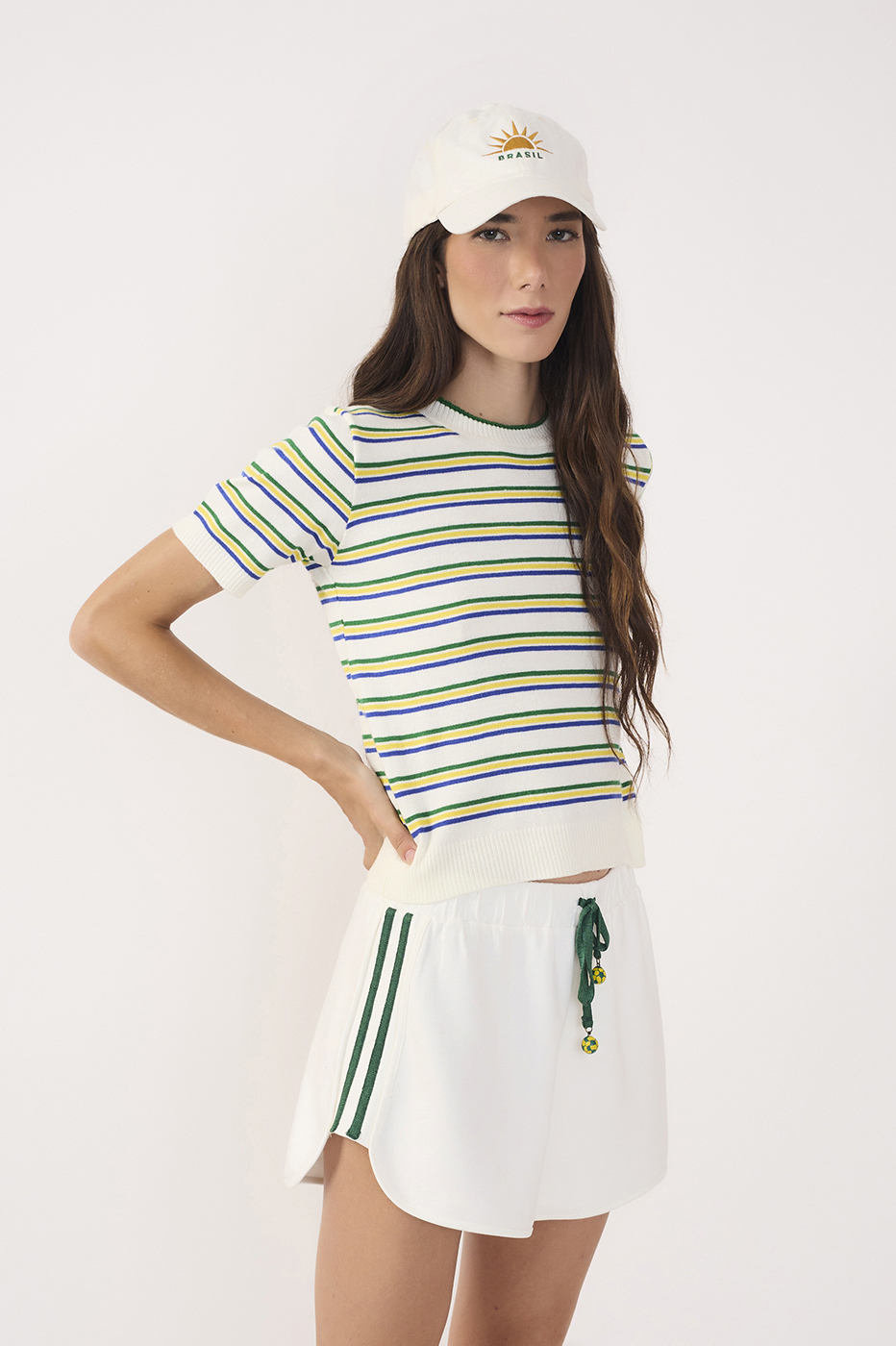 Off-White Brazil Stripes Tricot Blouse
