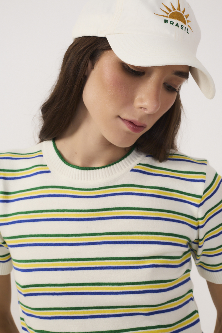 Off-White Brazil Stripes Tricot Blouse