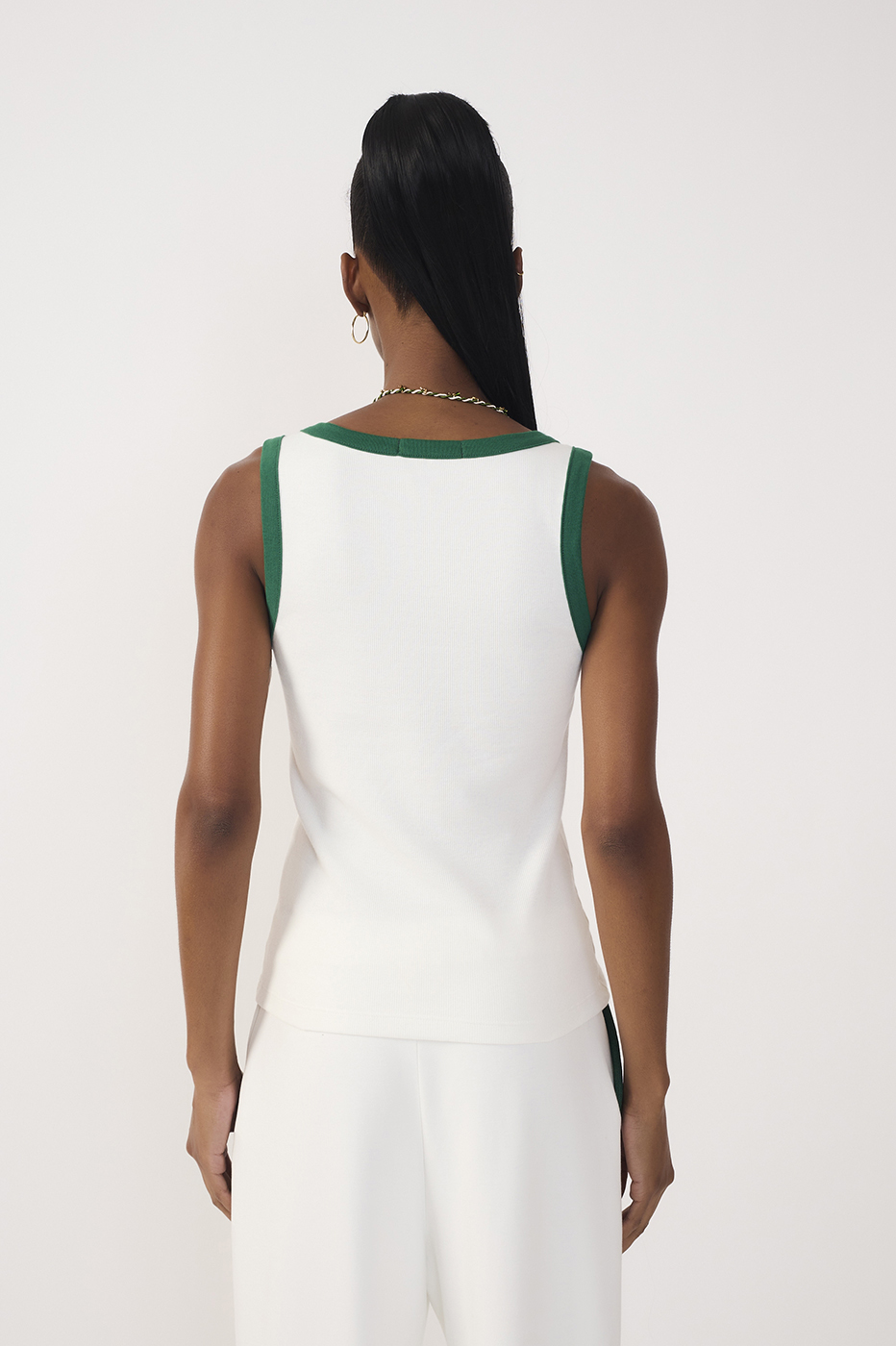 Off-White Brazil Embroidered Ribbed Tank Top