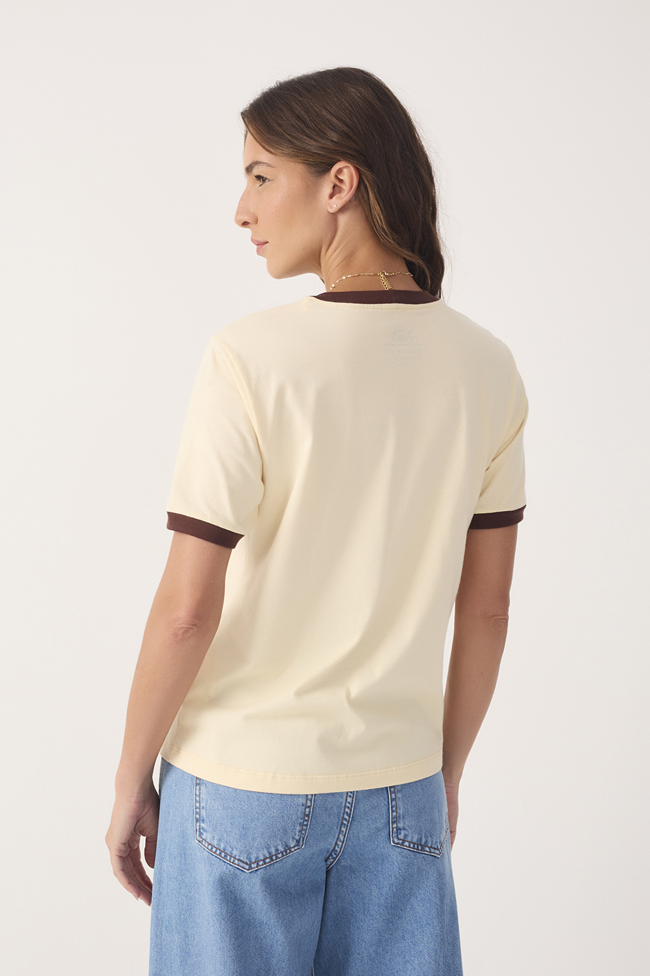 Beige Summer Crew Neck Short Sleeve T-Shirt