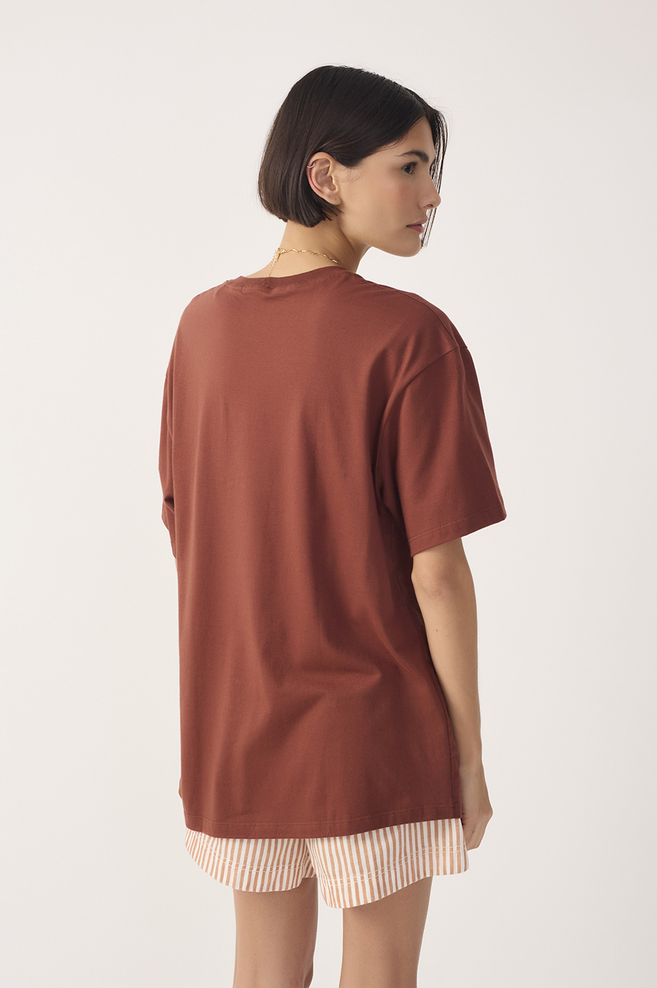 Brown Memories Short Sleeve Cotton T-Shirt