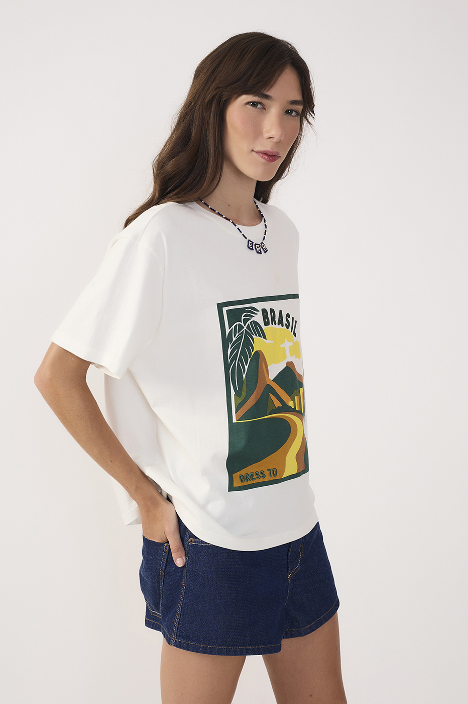 Off-White Brazil Silk Cotton T-Shirt