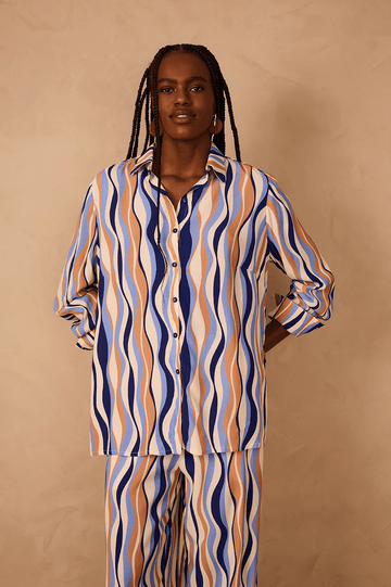 Off-White Carioca Collared Buttoned Crepe Shirt