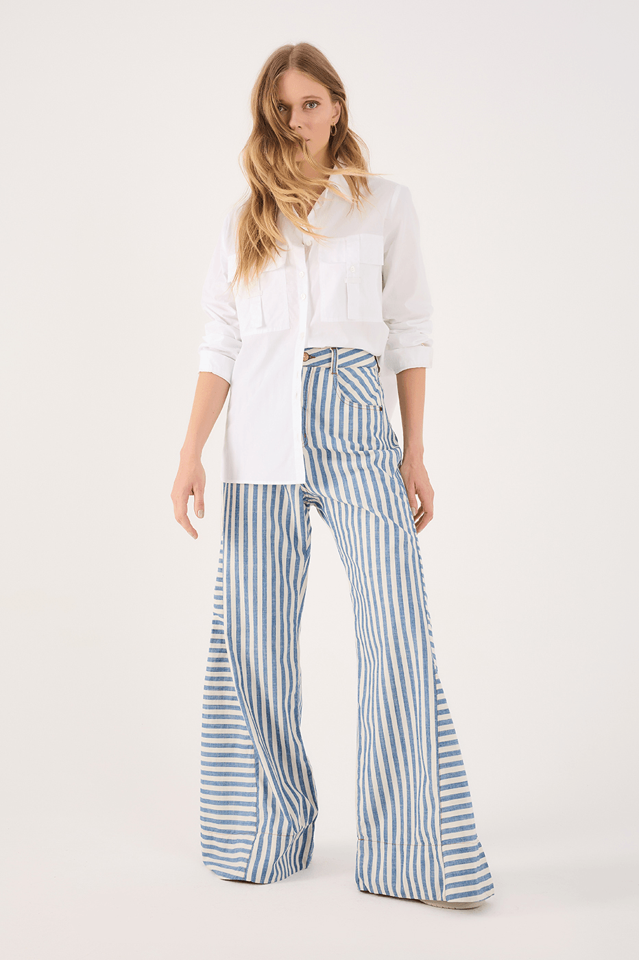 Denim Stripe Twill Pants