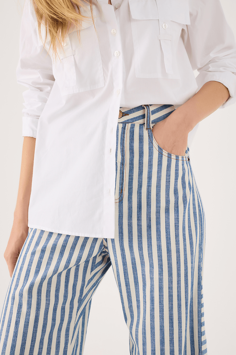 Denim Stripe Twill Pants