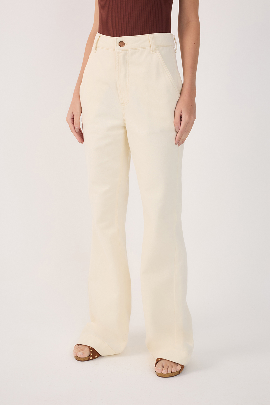 Fluid Color Twill Pants